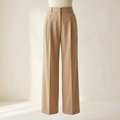 AI-generated illustrative image of women's Charlotte beige wide-leg trousers
