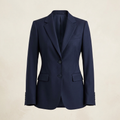 AI-generated illustrative image of the women's Margot navy two-button blazer
